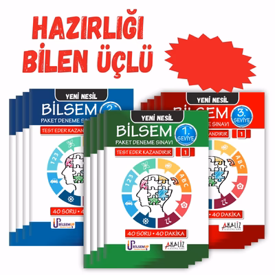 BİLSEM 3'LÜ PAKET DENEME (1.SEVİYE - 2.SEVİYE - 3.SEVİYE)