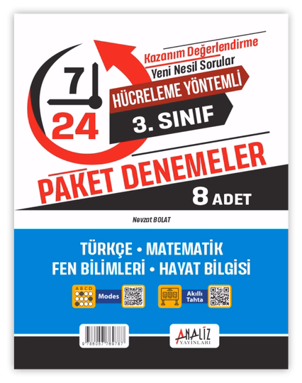 3.SINIF 7/24 HAFTALIK GENEL DEĞERLENDİRME SINAVI 8'Lİ