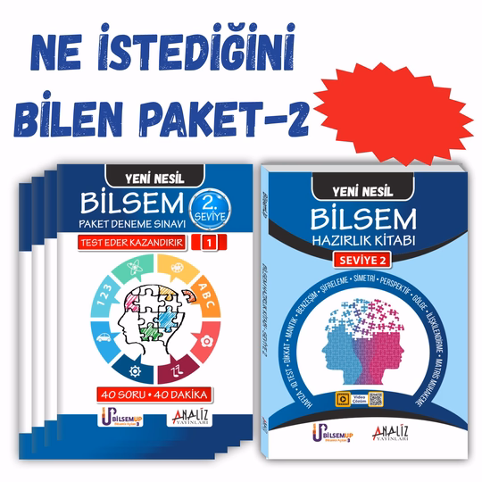 BİLSEM NE İSTEDİĞİNİ BİLEN PAKET 2(HAZIRLIK KİTABI + PAKET DENEME)
